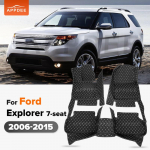 Car floor mats for Ford Explorer 2006 2007 2008 2009 2010 2011 2012 2013 2014 2015 auto foot Pads automobile carpet cover BROWN-Only 1pc