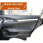 4 Doors Car Black Microfiber Leather Armrest Cover Auto Interior For Honda civic 2016 2017 2018- Door Armrest Panel Cover Black line