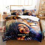 Laulja Bob Marley Voodipesukomplekt Multikas Anime kolmeosaline Komplekt T&auml;iskasvanu Laps Magamistoa Tekikoti Komplektid Lahe Tr&uuml;kk Matrimoniale Voodi EU Single(135*200cm)3pcs
