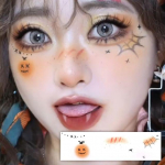 Miumi - Halloweeni k&otilde;rvitsa &auml;mblikuv&otilde;rgu n&auml;omeigi kleebis / Komplekt 2 Sheets - D03 - Orange & Black