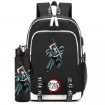 2 tk/komplekt Anime Demon Slayer Tr&uuml;kitud Seljakott Suure Mahutavusega Veekindel Koolikott 750 ml Pudeliga S&uuml;learvuti &Otilde;pilane Poiss T&uuml;druk Koolikott Kingitus