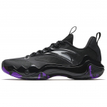 Anta Shock Wave 4 Slip Resistant, Abrasion Resistant, Breathable Low top Basketball Shoes Men's Black Silver Purple 912511607Q-5 41