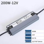 Jundingying 12V 200W V&auml;listingimustesse sobiv &Uuml;li&otilde;huke Veekindel L&uuml;litus-DC Toiteplokk