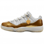 Jordan Air Jordan 11 Low top Basketball Shoes Unisex White Gold AH7860-102 35.5
