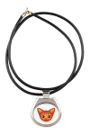 Abyssinian - pendant necklace with graphic on a chain strap by Art-Dog brand black
