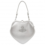 Vivienne Westwood Belle graafilise logoga kuldse riistvaraga taaskasutatud pol&uuml;uretaanist s&uuml;damikujuline kott rahakott &otilde;lakott crossbody kott kandekott naiste kotid 4B010004WS000DSILVER Basic Set (Bag+Dust Bag)
