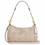COACH Teri Signature 25 Klassikaline logo S&uuml;dameprindiga S&uuml;nteetiline nahast T&otilde;mblukuga kott Crossbody &Otilde;lakott Keskmine Naiste kotid Helebeež CBS73-IMSAS Basic Set (Bag+Dust Bag)
