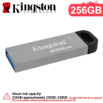 Kingston 128GB USB 3.2 Gen 1 64GB 256GB 512GB USB M&auml;lupulk DTKN Suure Mahutavusega Metallist M&auml;lupulk 200MB/s Lugemiskiirus U-ketas Pulk Korgita Metallkorpusega &middot;256GB