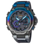 CASIO MTG B2000 200m Veekindel P&auml;ikeseenergia Kvartsliikumine Vaikrihmaga K&auml;ekell Meeste Kellad Must Tihvt MTG-B2000YST-1AJR Black Dial blue