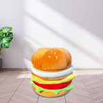 Change of Footwear in The Form Hamburger Stool Space By Keeping Light Decoration for Cheeseburger