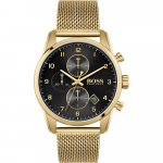 BOSS Skymaster Must sihver Kuldne roostevabast terasest Meeste kvartsikell 1513838 must