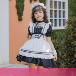 T&uuml;drukute Must Teenrit&uuml;druku Kleit Laste Riided Lolita Teenrit&uuml;druk Armas Lolita Kleit Lapsed Printsess 110 must