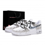 Nike Air Force 1 Cushioning Abrasion Resistant Cushioning, Wear Resistant Low top Skateboard Shoes Unisex Black White CW2288-111(Team1326-XBOX) 39