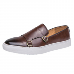 Disaineri uued kingad meestele Nahast vabaajajalatsid Briti stiilis Minimalistlikud munkrihmaga kingad T&auml;navastiilis mugavad slip-on mokassiinid 46 must