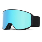 New ski goggles with double-layer anti-fog magnetic lens, enhanced clarity, high-definition UV protection REVO Ski goggles Black frame, white ice bl