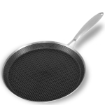 Crepe pann mittekleepuva k&auml;rgstruktuuriga Dosa pann roostevabast terasest ergonoomilise k&auml;epidemega k&ouml;&ouml;gipannkookide pann induktsioonpliidiga &uuml;hilduv Tortilla pann gray