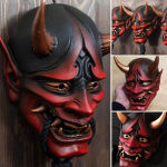 Jaapani Prajna Oni Lateksmask Cosplay Samurai Noh Kabuki M&otilde;rvar Deemonid Kummitused N&auml;gu &Otilde;udsad Maskid Halloweeni Peo Kost&uuml;&uuml;mi Rekvisiidid