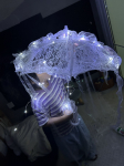 Kvaliteetne LED L&otilde;ng Siidkangas Pits Dekoratiivne Vihmavari Rannavarju Printsessi Hiina Jaapani Vihmavari Draama K&auml;sit&ouml;&ouml; Vihmavari Cosplay