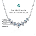 Kaelakee naisele Pulmad Peen Ehtekunst Tunnistustega 925 Sterling H&otilde;be Pinnatud 18k Valge Kuld Kaelakee Moissanite blue