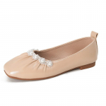 Korterid Naiste Prantsuse Stiilis P&auml;rliga Naiste Kingad Madala Servaga Ruudukujulise Varbapealsega Pehme Tallaga Kingad Naistele Korterid Zapatos De Mujer 35 pruun