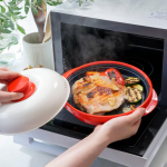Rangemate Pro RANGEMATE PRO Mikrolaineahju toiduvalmistamisn&otilde;u retseptiraamatuga Grill &uuml;mmargune mikrolaineahju grillpann [Ametlik] (Punane) [Patenteeritud tehnoloogia] Kala,