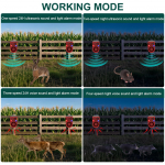 P&auml;ikeseenergial t&ouml;&ouml;tav v&auml;listingimustes liikumisanduriga alarm Veekindel koduvalvealarm Loomade peletaja 129dB vali heli M&uuml;ra tekitaja hoovi ja aia jaoks China Mainland