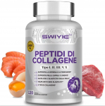 SWIYIE multikollageenipeptiidide kapslid 1800 mg, esmaklassiline h&uuml;drol&uuml;&uuml;situd kollageen naistele ja meestele | Liigeste, luude ja naha tervis | 120 kapslit
