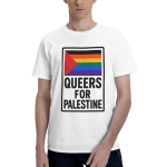 Meeste Queers for Palestine T-s&auml;rgid LGBTQ lipp Puuvillane &Uuml;laosa T-s&auml;rgid Suvine Vintage T-s&auml;rk &Uuml;mmargune kaelus Harajuku Lahtine T-s&auml;rk Suur suurus S mitmev&auml;rviline