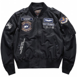 Meeste talvine hiphop paks soe jope s&otilde;jav&auml;e mootorratta Ma-1 Aviator Pilot Cotton Parka meeste pesapallipommitaja jakid M must