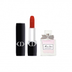 Dior huulepulk parf&uuml;&uuml;m minikogus meigiproov Lipstick #100 + Miss Dior 5ml + Mini Pocket