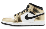 Jordan 1 Mid Metallik Kuld Must Valge GS DC1420-700 37.5