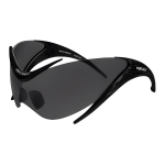 Gentle Monsteri koost&ouml;&ouml;sarja p&auml;ikeseprillid Mugleri ikooniliste sooniliste detailidega Ebakorrap&auml;rane kuju Unisex p&auml;ikeseprillid Must MUGLER-SPIRAL01M01 Basic Packaging-Eyeglass Case+Box,F,Black