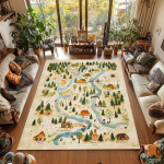 Elav Interaktiivne Laste Maailmakaardi Vaip Hariduslik P&otilde;randamatt Metsloomade ja J&otilde;evaatega M&auml;ngutoa, Magamistoa, Lasteaia Matile 120x160cm
