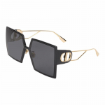 DIOR 30Montaigne Ruudukujulised P&auml;ikeseprillid Unisex Paaristiil Must Must 12A1 F p&otilde;hipakend-prillikarp + pakendikarp must