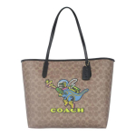 COACH 44 Moodne magnetilise pandlaga PVC kott-kott kott-kott ostukott k&auml;ekott suur suurus naistele Khaki v&auml;rvi sobivus pruun