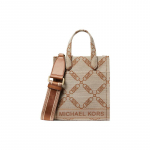 MICHAEL KORS k&auml;ekott Gigi t&auml;helogo teemantv&otilde;rkkett prinditud kangiga T&otilde;mblukuga kott T&otilde;mblukuga ostukott k&auml;es kantav &otilde;lakott crossbody kott eriti v&auml;ike pruun