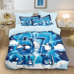 Naljakas 67 Graffiti stiilis 67 Element M&auml;ngukontrolleriga Prinditud Tekikott Komplekt Mitme Suurusega Voodipesu Kaunistus Pehme Masinpestav 100x135cm-2pcs blue
