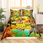 Žiraafitr&uuml;kiga voodipesukomplekt &Uuml;he žirafiga tekikottikomplekt 3D-loomadega tekikottikate 2 tk Kodune voodipesukomplekt ja padjap&uuml;&uuml;rid 100x135cm 2pcs&Duvet Cover yellow