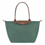 Longchamp Le Pliage &Uuml;hev&auml;rviline Logo Kl&otilde;psuga T&otilde;mblukk Kokkupandav Pol&uuml;amiidist L&otilde;uend Pelmeenikott K&auml;e&otilde;la Kott Suur Naiste Salveiroheline 1899089P84 roheline