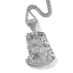 THE BLING KING Religioosne Jeesuse Pea Ripats Iced Out Kahetooniline Roheline Kuupmeetrilise Tsirkooniumiga Ripats Kaelakee Hiphop Ehted 3mm Cuban chain&22inch h&otilde;be