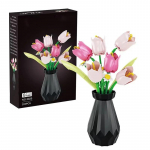 Roos P&auml;evalill Tulp Ehitusklotsid Lillekimp Vaas Mudelklotside Komplekt Kodu Kaunistus Laste Hariduslikud M&auml;nguasjad P&uuml;hadekingitused With Box
