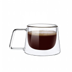 200ML L&auml;bipaistev Kuumakindel Espressotass Kahekordse seinaga klaasist kohvikruus k&auml;epidemega Cappuccino Latte Hommikus&ouml;&ouml;gitee Veejoogiklaasid 200ml