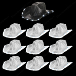 6-20 tk valgustusega kauboim&uuml;tsid pulmadeks Litritega LED-kauboim&uuml;tsid naistele Vilkuv kauboim&uuml;ts Hulgim&uuml;&uuml;k Bachelorette peo meened 6Pcs gray