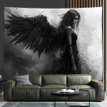 1 tk 3D Must Ingel Seinakatted Kodu Kaunistus, Elutuba, Magamistuba, Kontor, Pidu Universaalne Art Deco Seinakangas 150X200CM gray