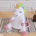 Uus saabumine Maagiline &Uuml;kssarvik Palus Seljakott Armas Kawaii T&auml;idisloom Koolikott Poistele T&uuml;drukutele Lastele Fantaasia Kingitus P&uuml;hadeks S&uuml;nnip&auml;evaks 33cm white
