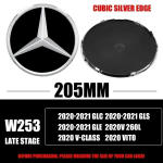 3D 185MM 205MM Esiv&otilde;re T&auml;helogo Embleem M&auml;rk Autotarvikud Mercedes-Benz C/B/E Klassi W206 W253 W213 GLC GLE V Klassi jaoks black