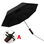 Kaasaskantav 3-kordne UV-kaitsega p&auml;ikesevari Jaapani katana m&otilde;&otilde;k Bleach Kurosaki Ichigo Roronoa Zoro Parasol Veekindel Tuulekindel black
