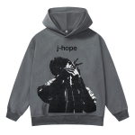 &ldquo;J-Hope&rdquo; Graafilise Prindiga Huppar &mdash; Vintaažpesuga Pullover, &Uuml;legabariidiline Unisex T&auml;navamoe Dressipluus Meestele Naistele (S&uuml;gis/Talv Kollektsioon) XXXL gray
