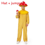 T&auml;iskasvanute seenekost&uuml;&uuml;mi komplekt pol&uuml;esterkangast Halloweeni, cosplay ja lavalisteks esinemisteks yellow