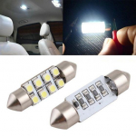 2 tk 36 mm auto sisemus 8LED SMD valgus puhas valge Festoon kuppellampi pirn One Size